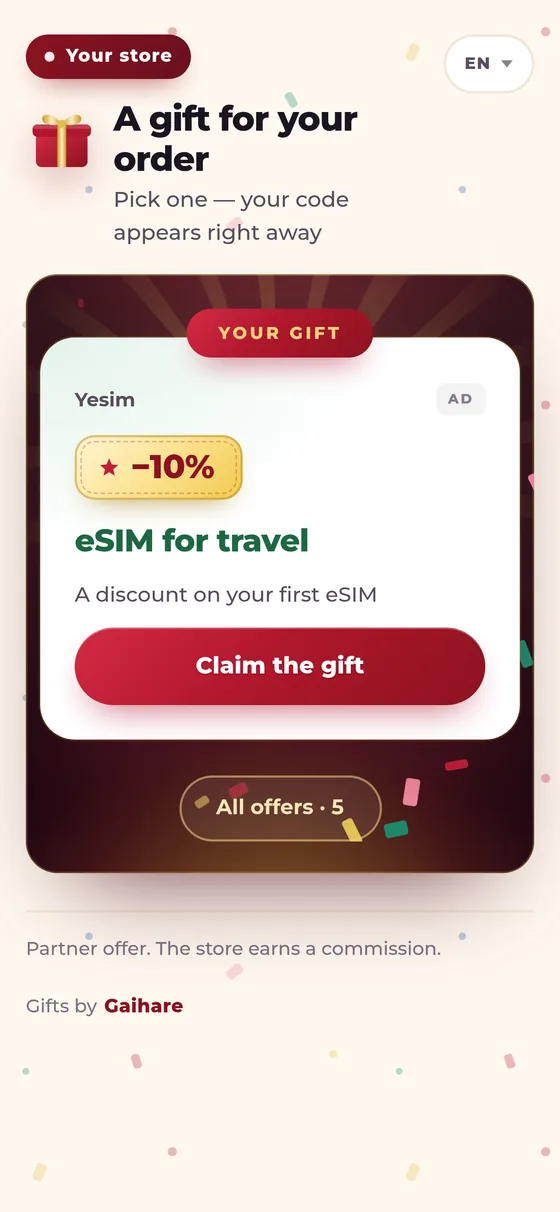 A gift for your shopper. Revenue for you.
